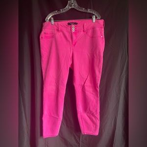 Hot Pink ankle length Torrid jeans. So hot!